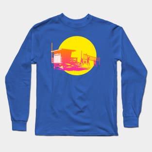 California Beach Volleyball Sunset Long Sleeve T-Shirt